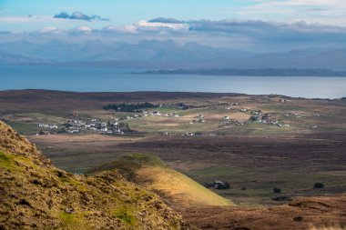 Quiraing, İskoçya, Skye Adası 'nın güzel manzarası