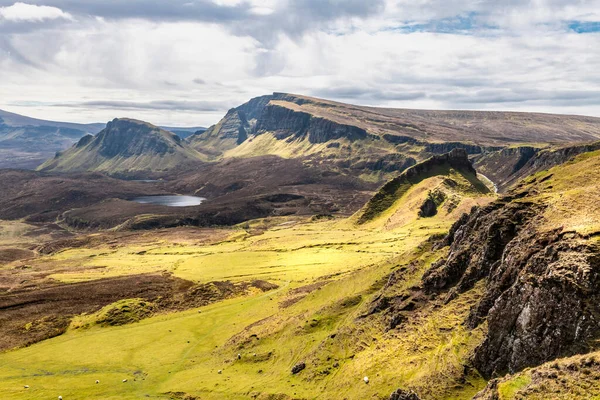 stock image Beautiful panorama view of Quiraing, Scotland, Isle of Skye