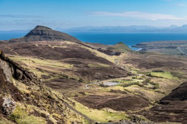 Quiraing, İskoçya, Skye Adası 'nın güzel manzarası