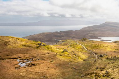 Storr 'un Yaşlı Adamı manzara, İskoçya, Skye Adası