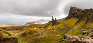 Storr 'un Yaşlı Adamı manzara, İskoçya, Skye Adası