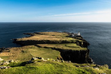 Neist Point deniz feneri manzarası, İskoçya, Skye Adası