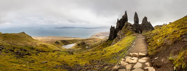 Vista Panorâmica Old Man Storr Escócia Ilha Skye — Fotografia de Stock