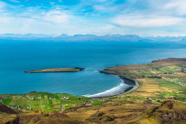 Quiraing, İskoçya, Skye Adası 'nın güzel manzarası