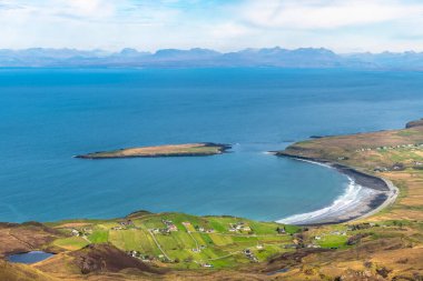 Quiraing, İskoçya, Skye Adası 'nın güzel manzarası