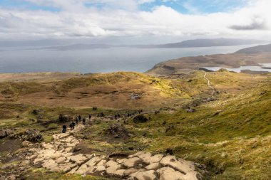 Storr 'un Yaşlı Adamı manzara, İskoçya, Skye Adası