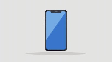 Gerçekçi Smartphone Mockup. Beyaz arka planda izole edilmiş bir cep telefonu vektörü. Gölge Vektörü İllüstrasyonlu 3B cep telefonu.