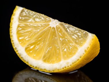 Siyah arkaplanda limon dilimi