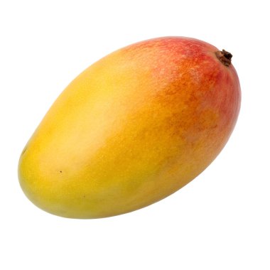 Beyaz arka plan üzerinde izole tek mango