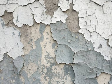 Beton duvardaki boyayı soyarken zorlanmış grunge