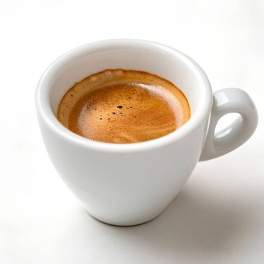 Kremalı Seramik Kupada Sıcak Espresso