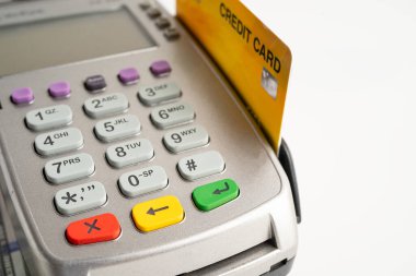 Finans ve alışveriş sektörü ve teknoloji için ödeme POS terminali.