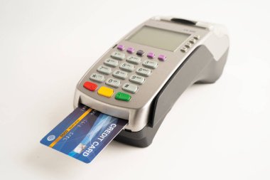 Finans ve alışveriş sektörü ve teknoloji için ödeme POS terminali.