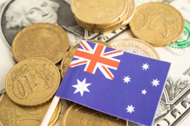 Avustralya para ve banknot üzerinde bayrak, finansman ticari yatırım iş para birimi.