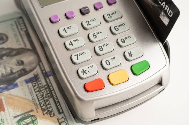 Finans ve alışveriş sektörü ve teknoloji için ödeme POS terminali.