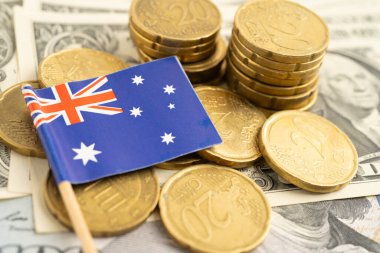 Avustralya para ve banknot üzerinde bayrak, finansman ticari yatırım iş para birimi.