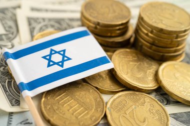 Para ve banknot üzerinde İsrail bayrağı, finansman ticareti yatırım para birimi.