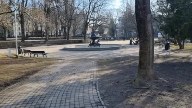Riga, Vermanes Bahçesi, çeşme. Yüksek kalite 4k görüntü