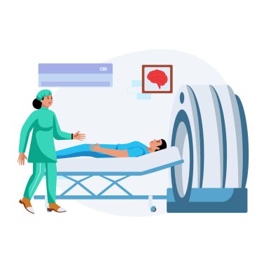 MRI taraması olan doktor hasta