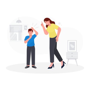 kızgın ve kızgın patron, vektör illüstrasyonu