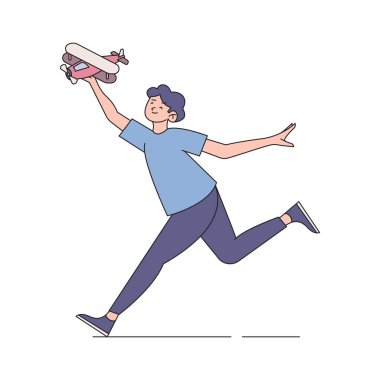 Kaykaylı genç adam.