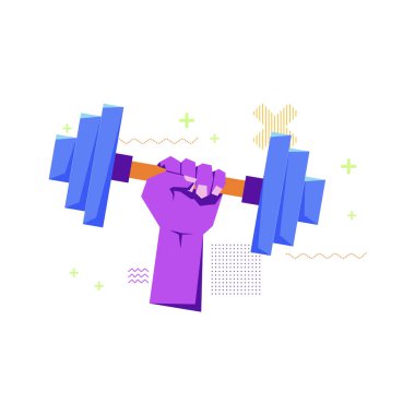 güçlü dambıl simgesi. Düz renk tasarımı. vektör illüstrasyonu