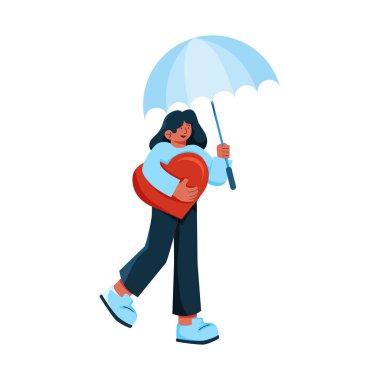 Kadın elinde şemsiye ile