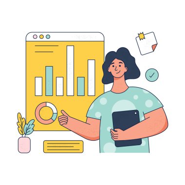 Online eğitim. düz tasarım biçim vektör çizimi