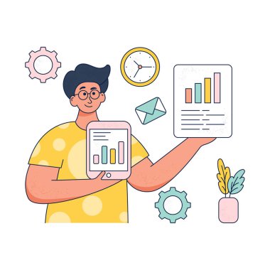 Ofiste çalışan adam.