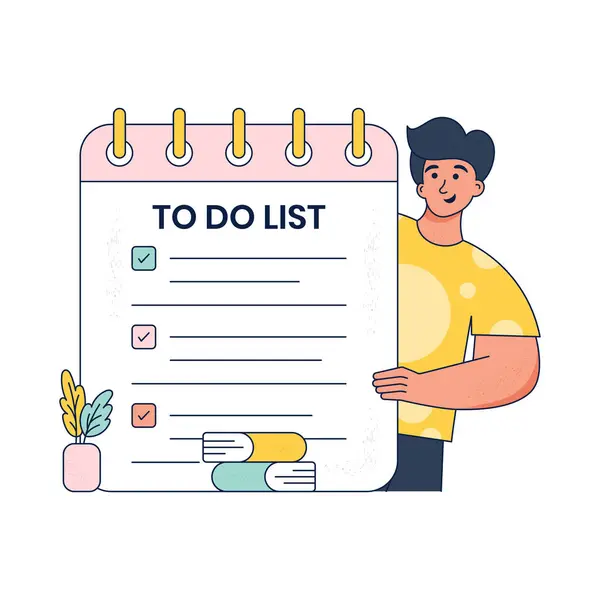 düz liste tasarımı, vektör illüstrasyonu