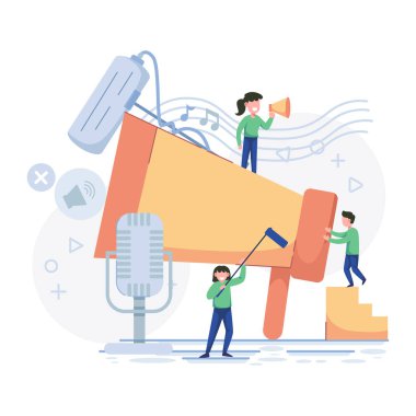 Hoparlör vektör illüstrasyon tasarımlı megafon