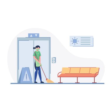 Temizlik odasının düz çizimi