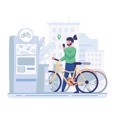 Sokakta bisikletli bir adam.