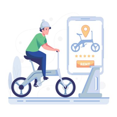 Kiralık araba kiralama vektör çizimi.