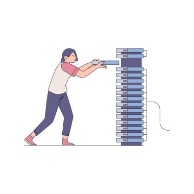 Kadın elektrik prizini kaldırıyor