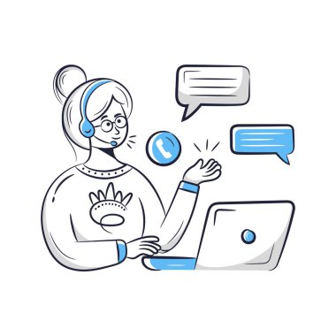 Müşteri desteği konsepti. vektör illüstrasyonu