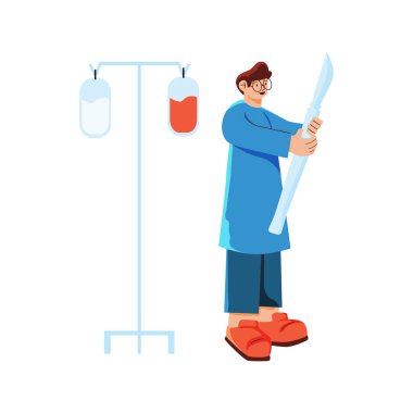 Steteskoplu ve tıbbi malzemeli doktor.