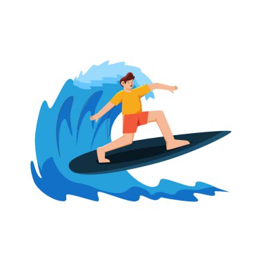 Dalgalarda sörf yapan sörfçü.