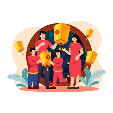 Çince yeni yıl vektör illüstrasyonu