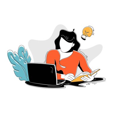 Dizüstü bilgisayarlı kız.