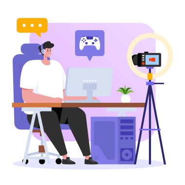 Video oyunu vektör düz resimleme