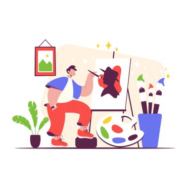 sanatçı resim kompozisyonu