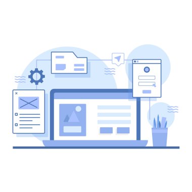 iş yönetimi kavramının düz tasarım vektör illüstrasyonu