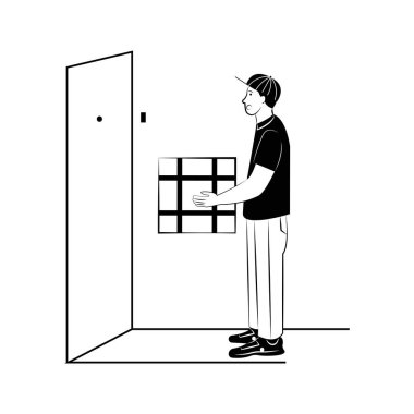 Kapı kolu olan genç adamlar