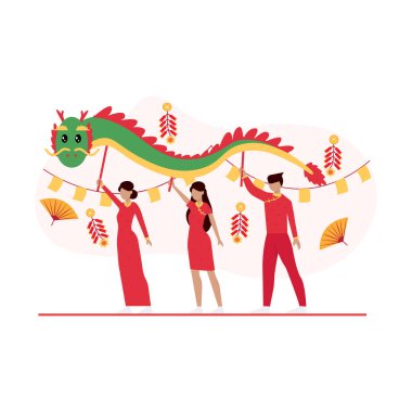 Mutlu Çin yeni yılı vektör tasarımı