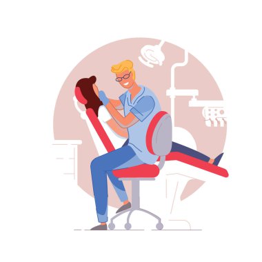 Diş kliniği soyut konsept vektör çizimi.
