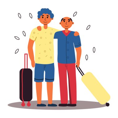 Valizli genç adamlar.