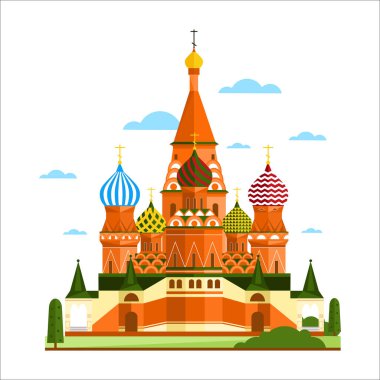 Rusya 'ya. Moskova. Kırmızı kare. vektör.