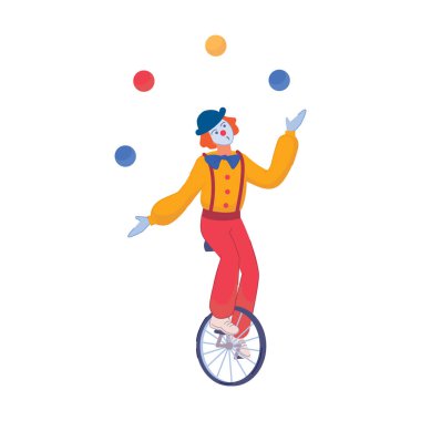 Beyaz arka planda bisiklet süren bir adam ve karnaval maskesi.