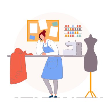 Kadın giyim mağazasında. vektör illüstrasyonu.